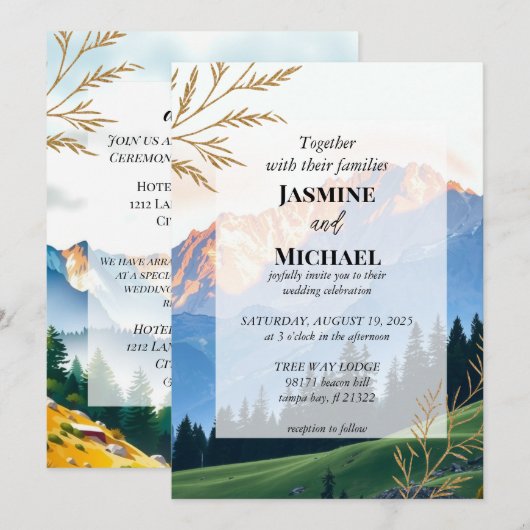 Goldberglandschaft Einladung (Vorne/Hinten)