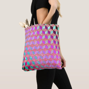 Goldbeschichteter, diamantförmiger Hexagon in Past Tasche