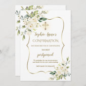 Goldbestätigung für die weißen Blume - Zurückgeste Einladung (Vorne/Hinten)