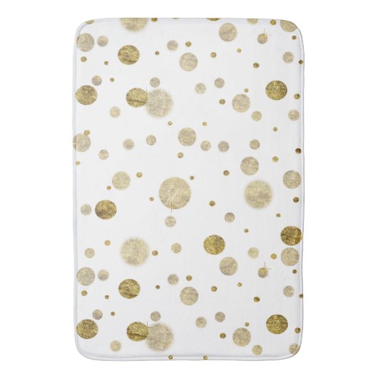 Goldbezaubernde Bokeh Confetti-Punkte Badematte (Vorderseite Vertikal)