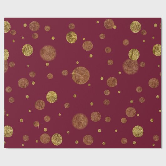 Goldbezaubernde Bokeh Confetti-Punkte Geschenkpapier (Flach)