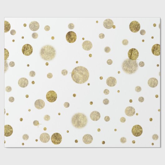 Goldbezaubernde Bokeh Confetti-Punkte Geschenkpapier (Flach)