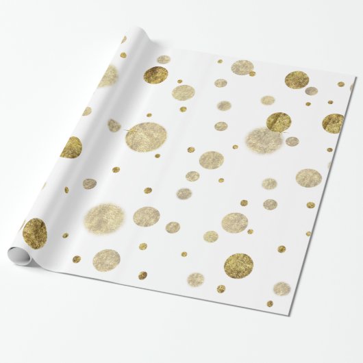 Goldbezaubernde Bokeh Confetti-Punkte Geschenkpapier (Ungerollt)