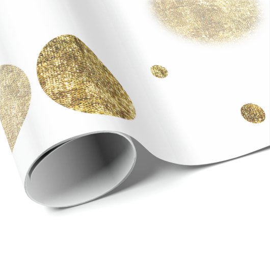 Goldbezaubernde Bokeh Confetti-Punkte Geschenkpapier (Rolleneckpunkt)