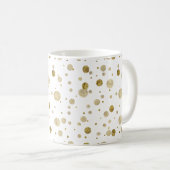 Goldbezaubernde Bokeh Confetti-Punkte Kaffeetasse (VorderseiteRechts)