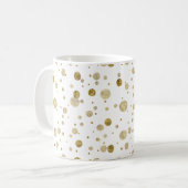 Goldbezaubernde Bokeh Confetti-Punkte Kaffeetasse (Vorderseite Links)