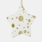 Goldbezaubernde Bokeh Confetti-Punkte Keramik Ornament (Rechts)