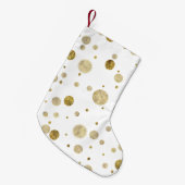 Goldbezaubernde Bokeh Confetti-Punkte Kleiner Weihnachtsstrumpf (Vorderansicht (hängend))