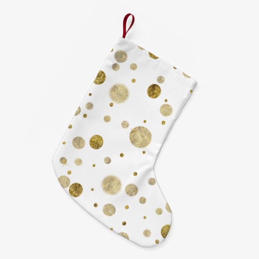 Goldbezaubernde Bokeh Confetti-Punkte Kleiner Weihnachtsstrumpf (Vorderansicht (hängend))