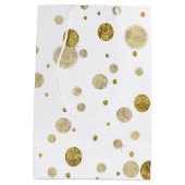 Goldbezaubernde Bokeh Confetti-Punkte Mittlere Geschenktüte (Rückseite)