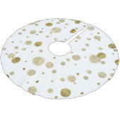 Goldbezaubernde Bokeh Confetti-Punkte Polyester Weihnachtsbaumdecke (Schrägansicht)