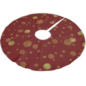 Goldbezaubernde Bokeh Confetti-Punkte Polyester Weihnachtsbaumdecke (Schrägansicht)