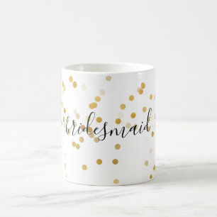 Goldbezaubernde Confetti-Brautjungfer Kaffeetasse