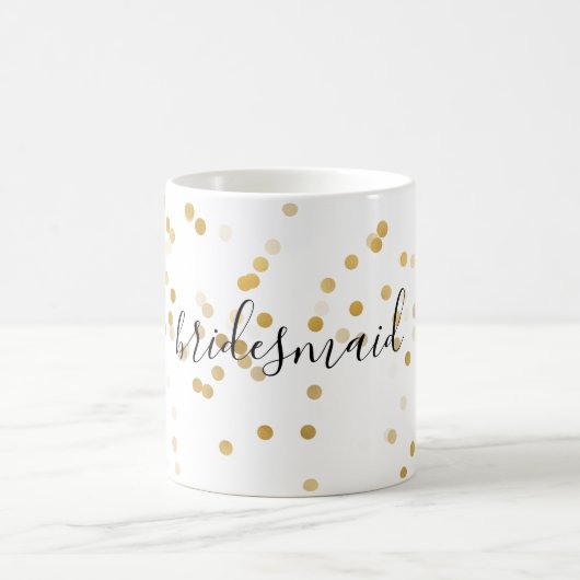 Goldbezaubernde Confetti-Brautjungfer Kaffeetasse (Mittel)