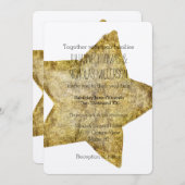 Goldbezaubernde Stern-Hochzeit Einladung (Vorne/Hinten)