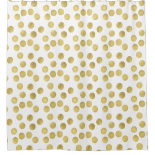Goldbezaubernde und weiße Punkte Duschvorhang