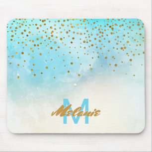 Goldbezaubernder Confetti punktiert Mousepad