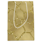 Goldbezaubernder Giraffen-Druck Mittlere Geschenktüte (Vorderseite)