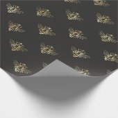 Goldbiene auf schwarz geschenkpapier (Ecke)