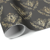 Goldbiene auf schwarz geschenkpapier (Rolleneckpunkt)