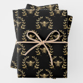 Goldbiene auf schwarz geschenkpapier set (Beispiel)