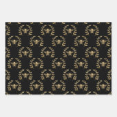 Goldbiene auf schwarz geschenkpapier set (Vorderseite)