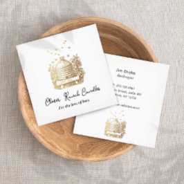 Goldbiene Bienenzucht Quadratische Visitenkarte