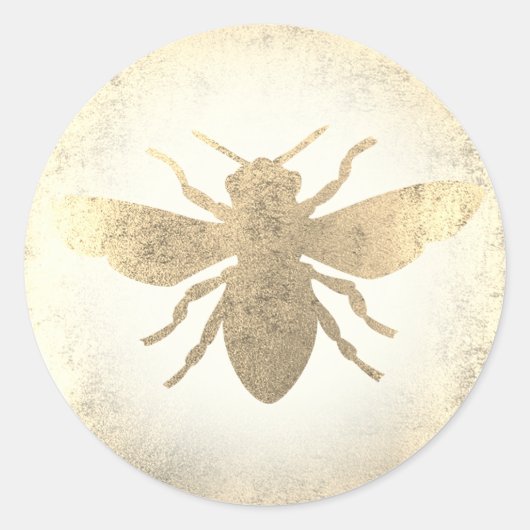 Goldbiene Runder Aufkleber (Vorderseite)