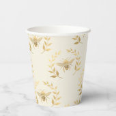 Goldbienen auf Creme Pappbecher (Rückseite)