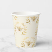 Goldbienen auf Creme Pappbecher (Vorderseite)
