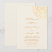 Goldbismillah muslime Hochzeitseinladungen Einladung (Vorne/Hinten)