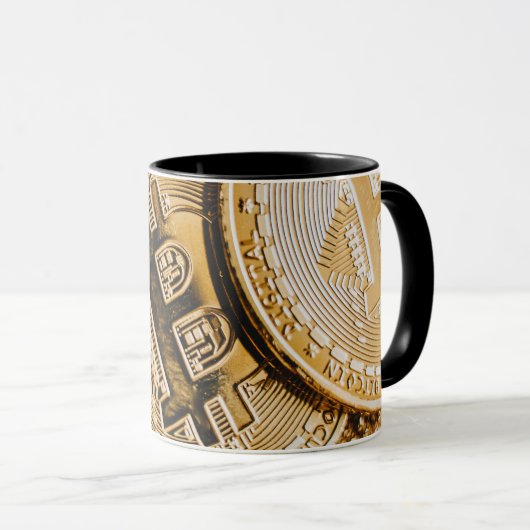 Goldbitcoin tasse (VorderseiteRechts)
