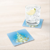 Goldblase Moderne Kunst Weihnachtsbaum Rechteckiger Pappuntersetzer (Vor Ort)