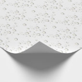 Goldblasen in Weiß Geschenkpapier (Ecke)