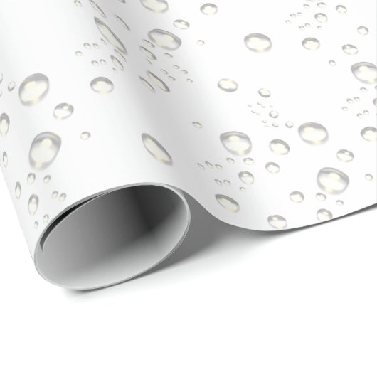 Goldblasen in Weiß Geschenkpapier (Rolleneckpunkt)