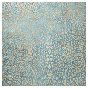 Goldblatt auf blauem Leoparden Stoff