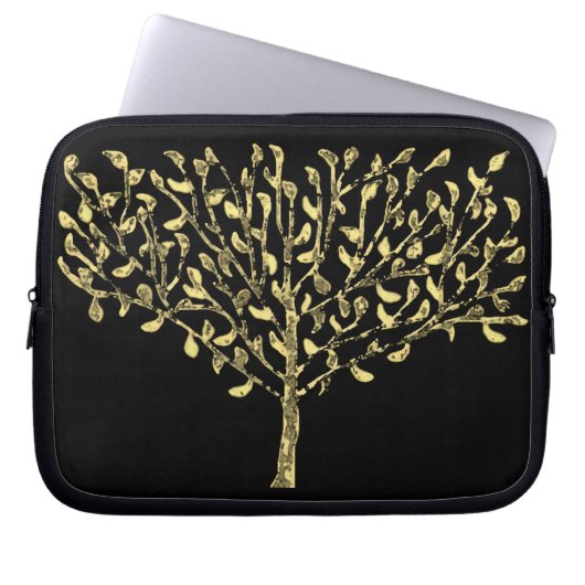 Goldblatt-Baum-Laptop-Hülse Laptopschutzhülle (Vorderseite)