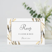 Goldblatt-Kronenbriefe RSVP Karte (Stehend Vorderseite)
