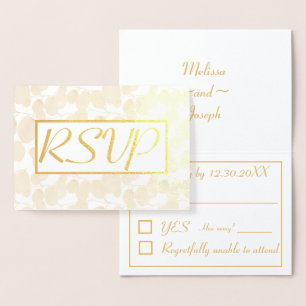Goldblatt-Laub-Hochzeits-RSVP Folienkarte