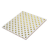 Goldblatt-metallischer Tupfen auf weißem Fliese (Seite)