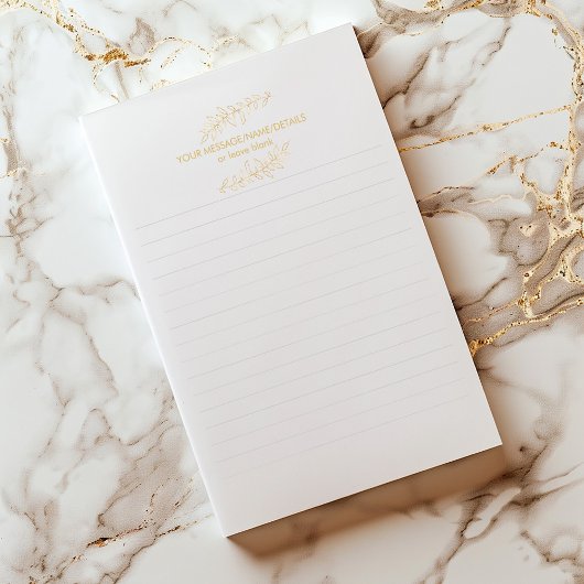 Goldblatt, mit Pflanze ausgekleidete Notizblöcke