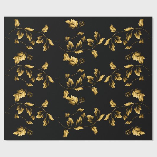 Goldblatt-Niederlassungs-Blumenrebe auf Schwarzem Geschenkpapier (Flach)