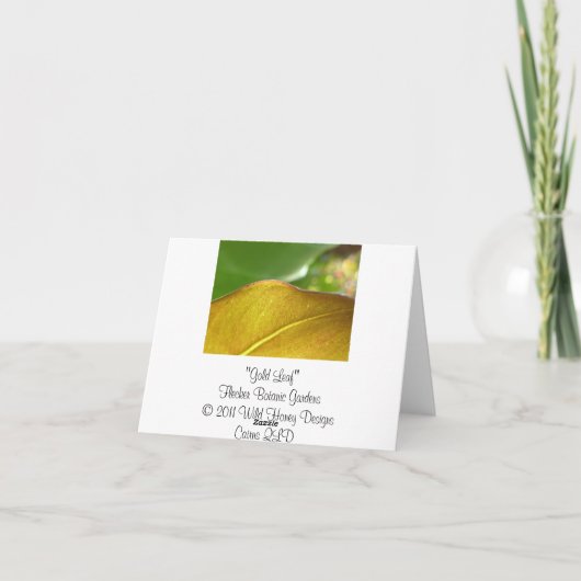 Goldblatt Notecard Karte (Rückseite)