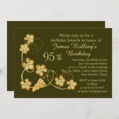 GoldBlätter auf Rebe, Ihr Hintergrund 95. Einladung (Vorne/Hinten)