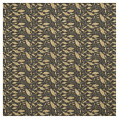 Goldblätter mit schwarzem Hintergrund Stoff (Muster)