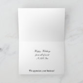 GoldblätterholzbeerenWeihnachtskarten für Unterneh Feiertagskarte (Innenseite)