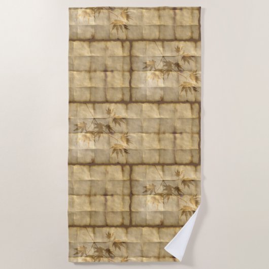 Goldblätterpapier aus Ahornblättern im orientalisc Strandtuch (Vorderseite)