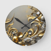 Goldblattgestaltung Runde Wanduhr (Vorderseite)