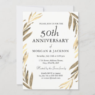 Goldblattkranz 50. Hochzeitstag Einladung