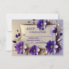 Goldblättrige Blumen Hochzeit RSVP-Karte RSVP Karte